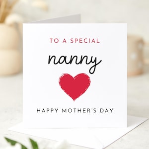 Para una niñera especial Tarjeta del Día de la Madre Tarjeta de felicitación para Nana Recuerdo de su nieto Tarjeta de regalo para su nieta Primer Feliz Día de la Madre