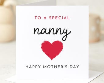 To A Special Nanny Moederdagkaart Wenskaart voor oma Aandenken van kleinzoon Kleindochter Cadeaukaart First Happy Mothers Day