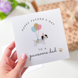 Vatertagskarte für Hund Papa Niedliches Pawsome Design Perfekt für Tierliebhaber Pelz Baby Überraschung Spaß Geschenk für Tierliebende Väter Hundebesitzer Karte
