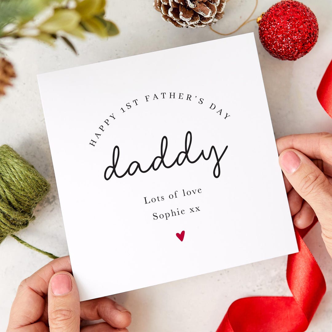 Personalised First Father’s Day Card for Daddy Simple Elegant Design ...