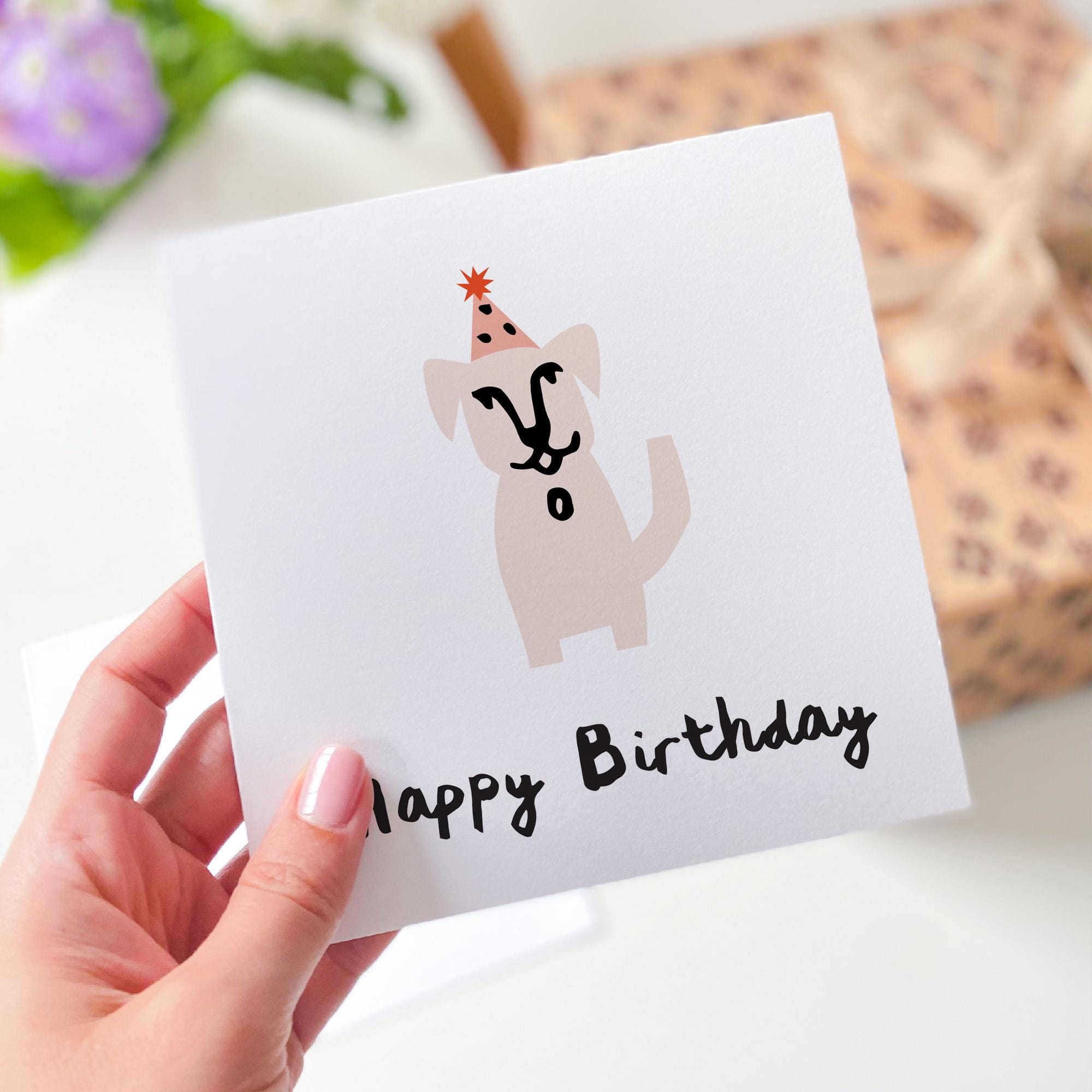 Happy Birthday Card Funny Cute Dog Picture for Him Her Boyfriend ...