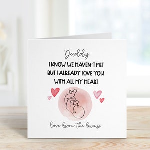 La nostra prima carta per la festa del papà dal pancione Nuovo papà Papà Carta divertente figlio figlia Dal pancione Papà in arrivo carta