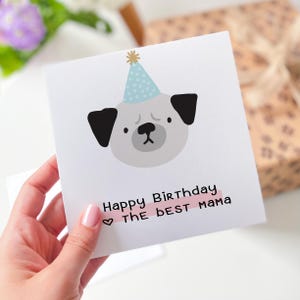 Tarjeta de regalo para dueño de perro Para la mejor mamá con un lindo perro Feliz día de la madre Cumpleaños de mamá perruna Tarjeta de regalo divertida para mamá mamá Señora loca por los perros