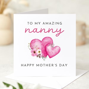 Carte de fête des mères À ma super nounou Carte de voeux pour grand-mère Souvenir des enfants Carte-cadeau pour bébé Carte Première bonne fête des mères Nana Nanna