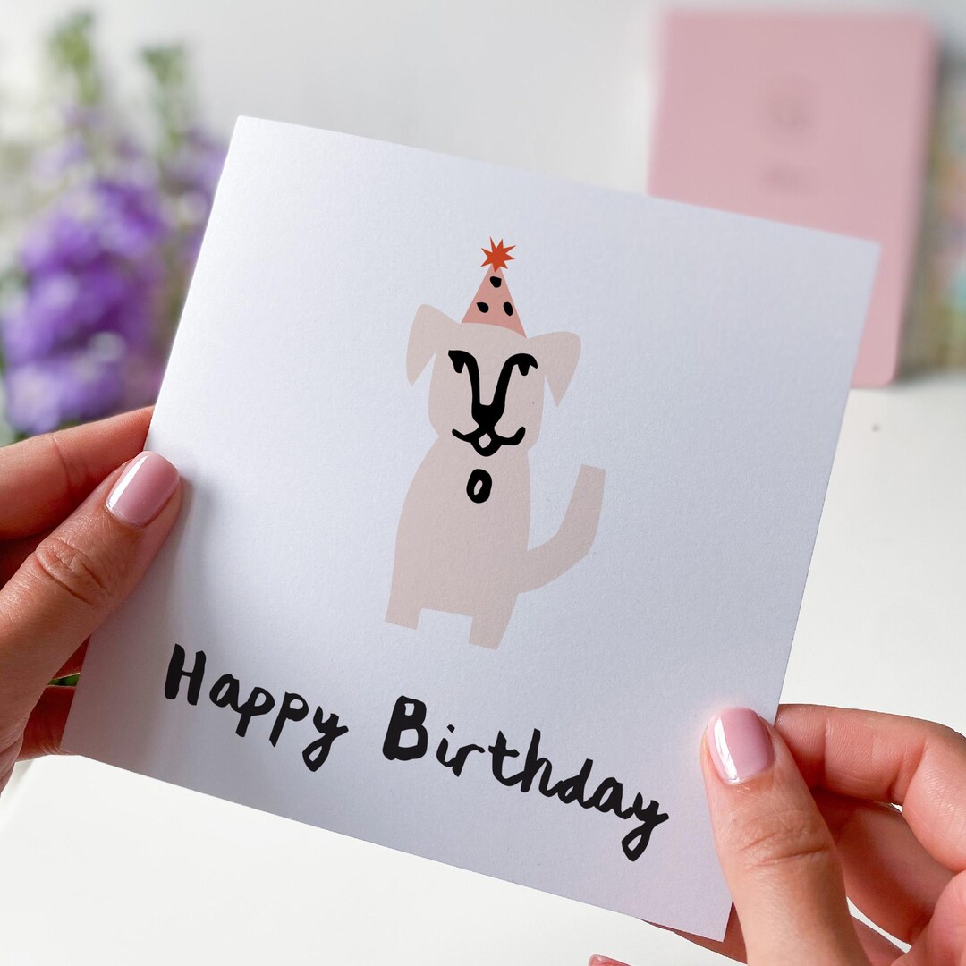 Happy Birthday Card Funny Cute Dog Picture for Him Her Boyfriend ...
