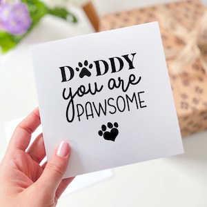 Karte für Hundebesitzer Papa Papa you are pawsome Daddys Geburtstag Geschenk Card Happy Father's day Der Papa Hundebesitzer Katze Haustier Besitzer Catdad Dogdad