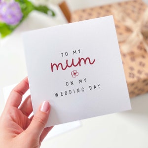 À ma mère le jour de mon mariage Carte mère de la mariée Félicitations pour le mariage Carte florale Maman, maman, maman t'aime, maman de la mariée