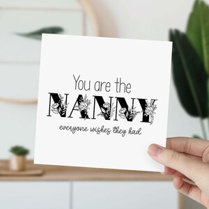 Cartão para babá disponível para mamãe, avô, tia, prima, mamãe, avó, cartão de presente para o dia das mães, aniversário