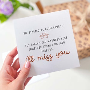 Carte pour collègues, tu me manqueras carte pour lui, carte de voeux pour collègue image 3