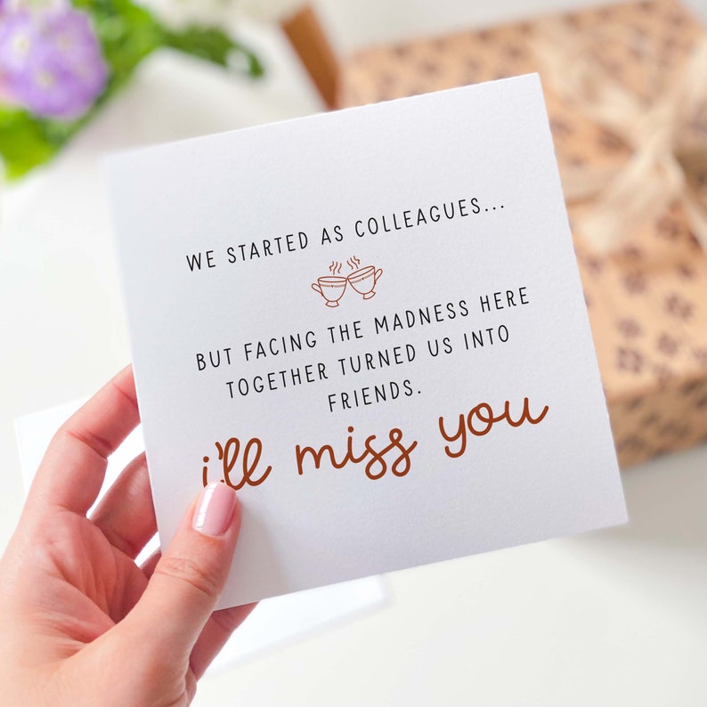 Carte pour collègues, tu me manqueras carte pour lui, carte de voeux pour collègue image 3