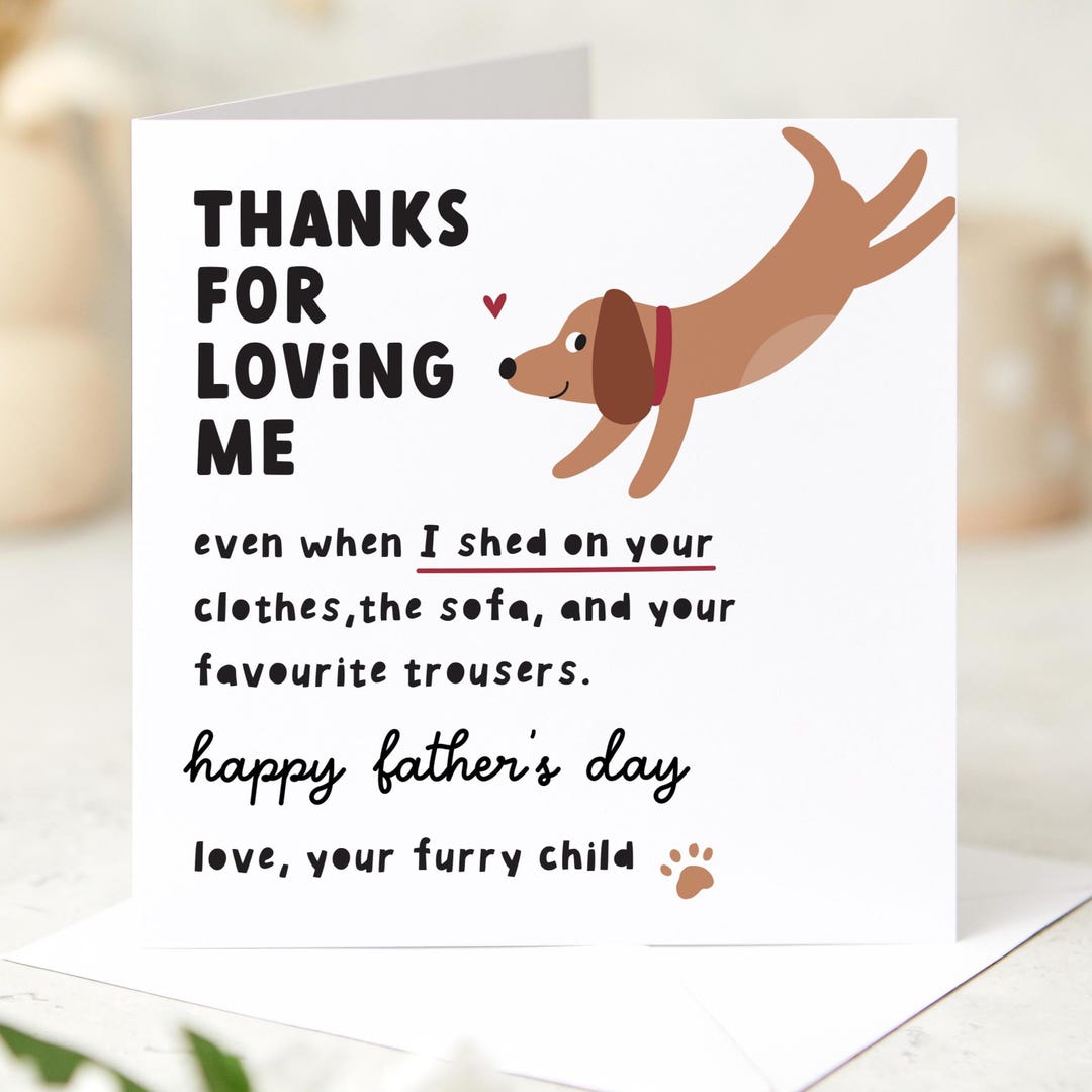 Funny Dog Dad Father's Day Card From Furry Child - Etsy UK