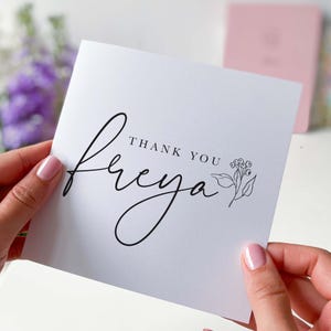 Carte de remerciement avec nom Carte de remerciement pour une amie enseignante, une mère, une soeur et elle lui Carte-cadeau de remerciement personnalisée pour une infirmière médecin