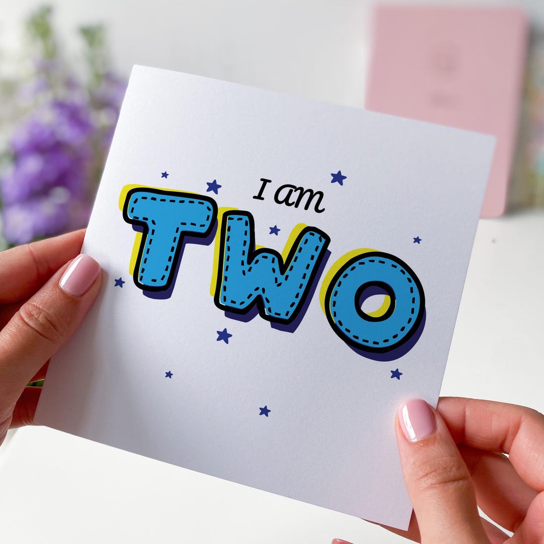 Personalised I Am Two 2nd Birthday Card, Keepsake Card - Etsy UK