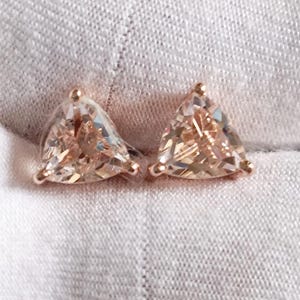 Natural Morganite Gemstone Stud  Earrings Silver Sterling, June Birthstone,party wear Stud , weeding Gift, Anniversary Gift,Christmas Gift,