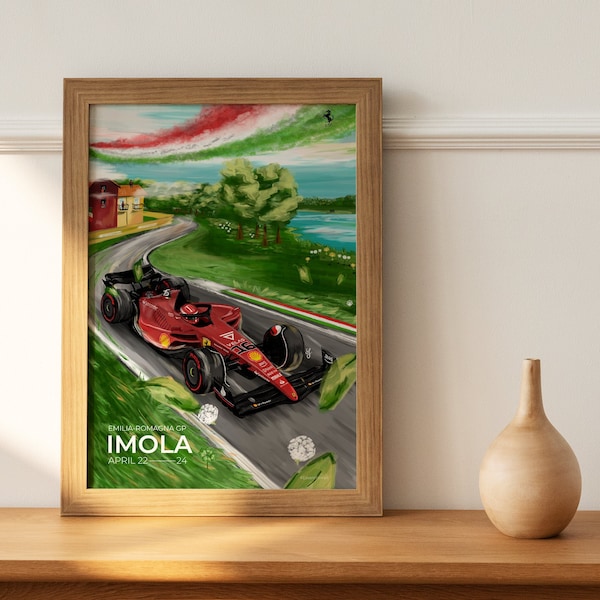 Imola 2022 poster / Scuderia Ferrari F1 Team | Posters | F1 Cover Art | CL16 CS55 Drivers | F1 Wall Art | Formula one gift him her Christmas