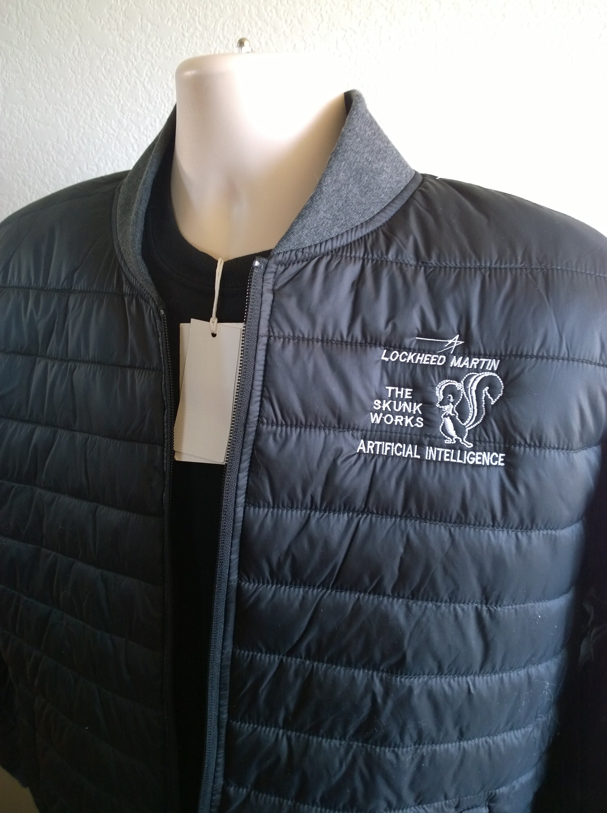 ジャケット・アウター LOCKHEED SKUNK WORKSX Vtg 80s SR 71 Blackbird Bomber Jacket Satin Lockheed Skunk