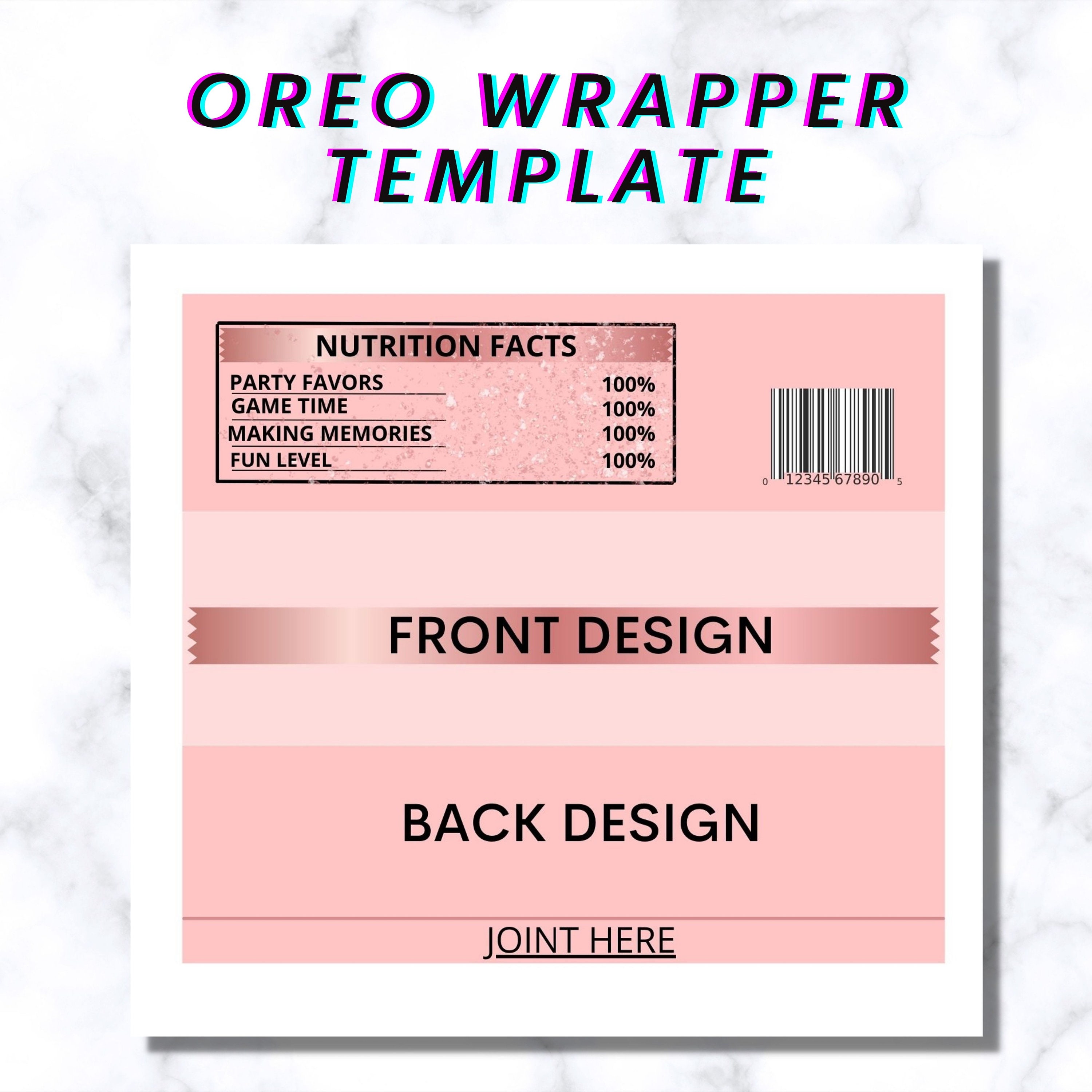Oreo Cookies 2.4 Oz. Wrapper Template Blank Wrapper Template - Etsy