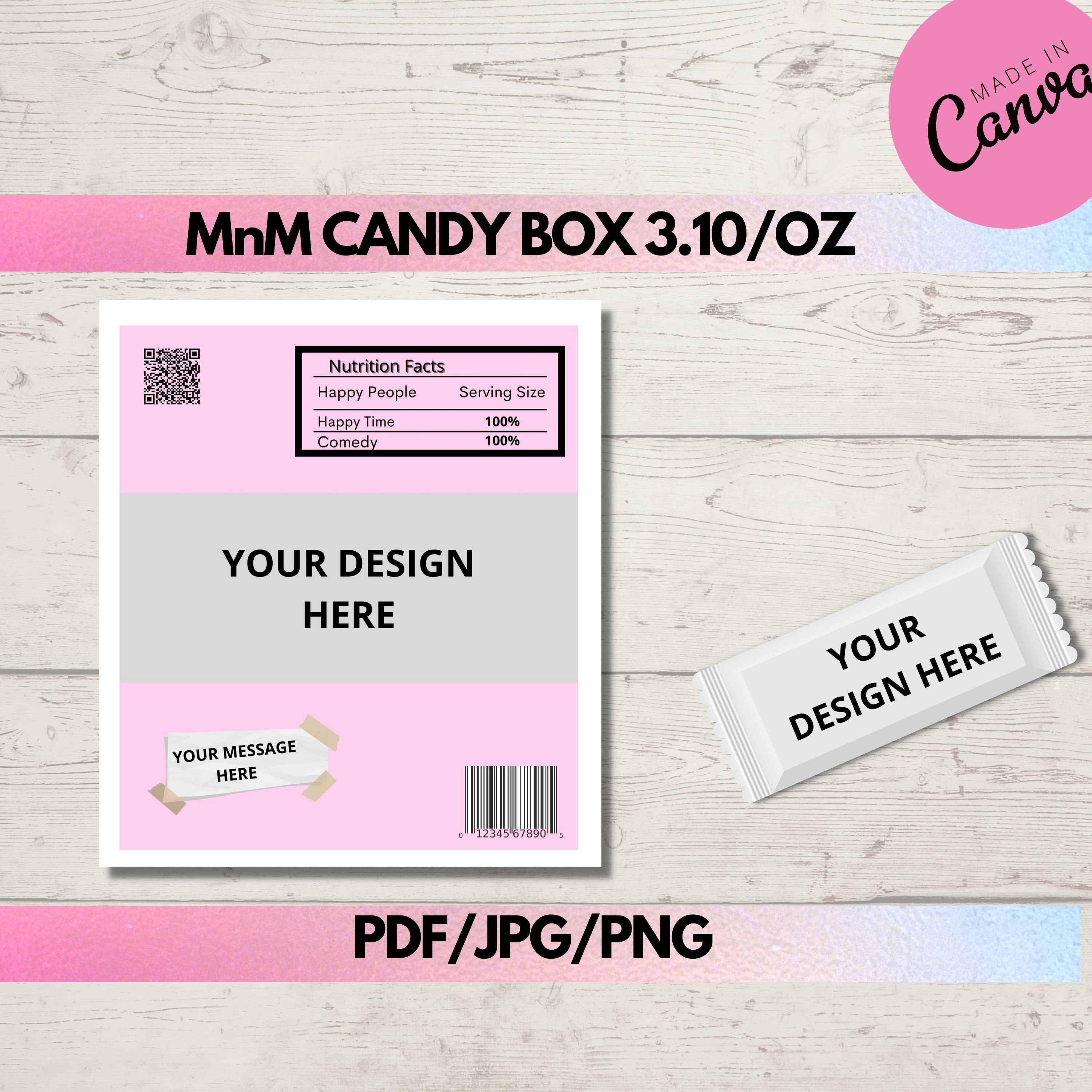 M and M Template Blank M and M Template Editable Template - Etsy Canada