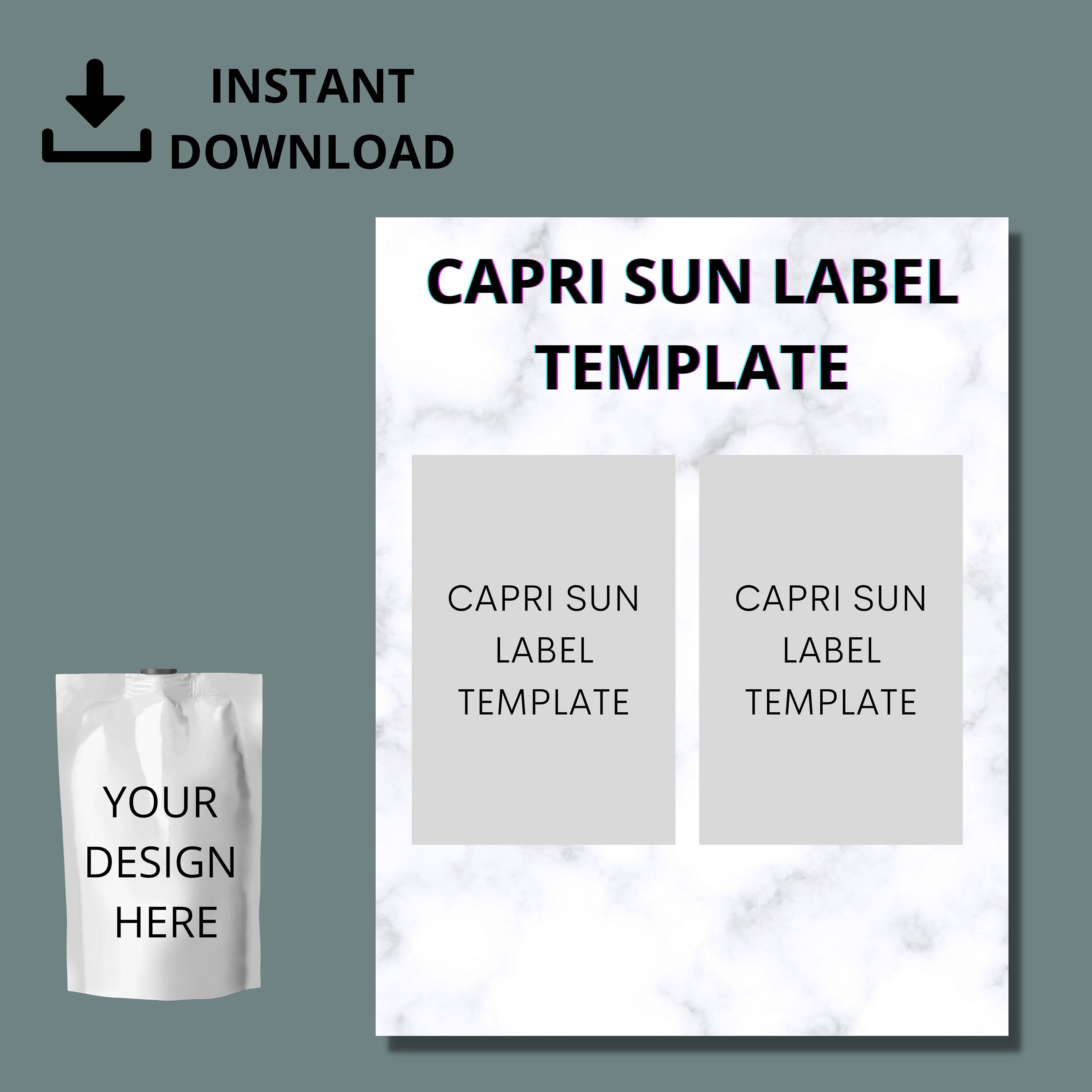 Juice Pouch Label Template Blank Juice Bag Template Instant Etsy