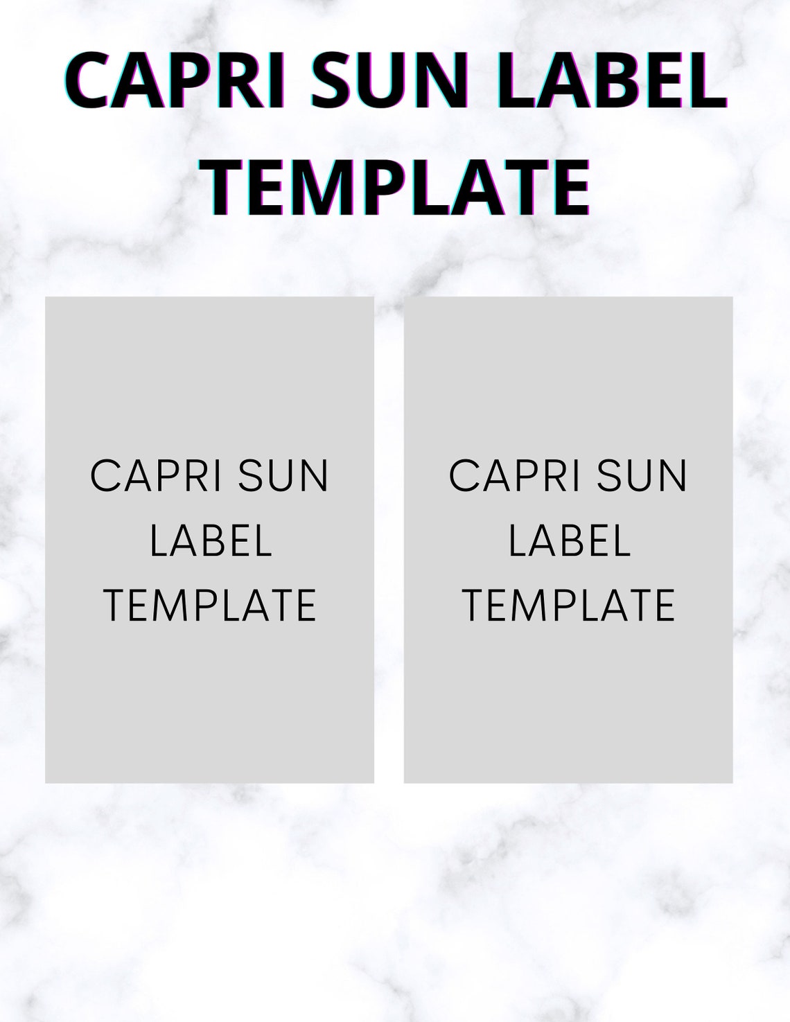 Juice Pouch Label Template Blank Juice Bag Template Instant Etsy