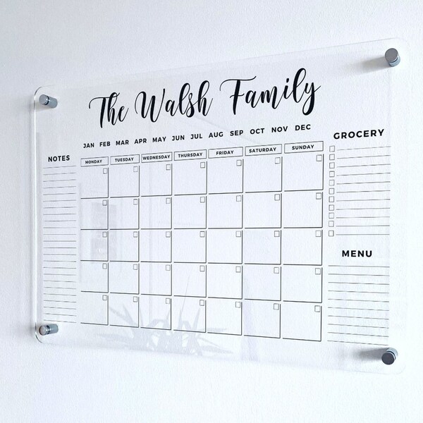 Dry Erase Calendar Etsy