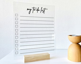 PERSONALIZED Acrylic To-Do Planner Desk Calendar - Dry Erase Board, Dry Erase Calendar, Monthly and Weekly Calendar, Transparent Calendar