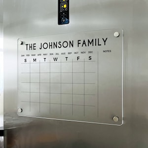 JonXon Acrylic Magnetic Dry Erase Board for Refrigerator,Acrylic Board for  Fridge,Magnetic to Do List for Fridge,Includes 6 Colors Magnetic