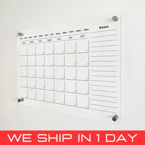 Acrylic Wall Calendar 2025 - Personalized Dry Erase Board, Wall Calendar, Monthly and Weekly Calendar, Housewarming Gift, Custom Calendar