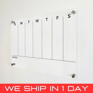 PERSONALIZED Acrylic Weekly Wall Planner- Dry Erase Board, Dry Erase Calendar, To-Do List, Transparent Calendar