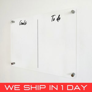 Acrylic Wall Calendar - Personalized Dry Erase Board, Vertical Wall Calendar, Monthly and Weekly Calendar, Housewarming Gift, Goals, To Do