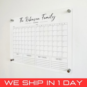Two Month Clear Acrylic Calendar - Dry Erase Monthly Calendar, Monthly and Weekly Wall Calendar 2023 with Marker, Personalized Note Board