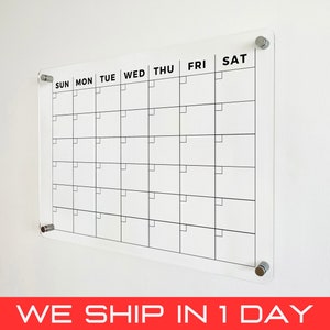 Custom Acrylic Wall Calendar 2025 - Personalized Dry Erase Board, Wall Calendar, Monthly and Weekly Calendar, Housewarming Gift