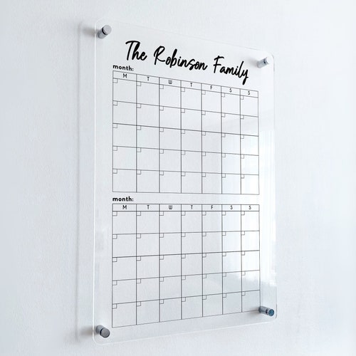 FREE PREVIEW Acrylic Family Planner Wall Calendar - Etsy