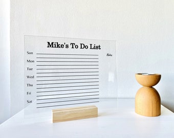 CUSTOM Acrylic To-Do Planner Desk Calendar - Dry Erase Board, Dry Erase Calendar, Monthly and Weekly Calendar, Transparent Calendar
