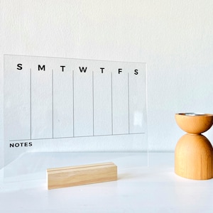 Acrylic Weekly Desk Calendar 2025 - Personalized Dry Erase Board, Desk Calendar, Housewarming Gift, Custom Calendar