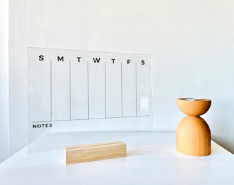 Acrylic Weekly Desk Calendar 2023 - Personalized Dry Erase Board, Desk Calendar, Housewarming Gift, Custom Calendar