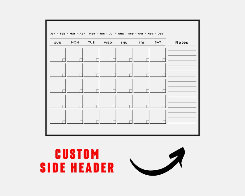 Acrylic Wall Calendar 2022 Personalized Dry Erase Board Etsy