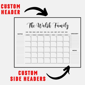 FREE PREVIEW Acrylic Family Planner Wall Calendar - Etsy