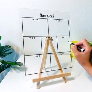 Acrylic Weekly Desk Calendar 2023 - Personalized Dry Erase Board, Desk Calendar, Weekly Calendar, Housewarming Gift, Custom Calendar