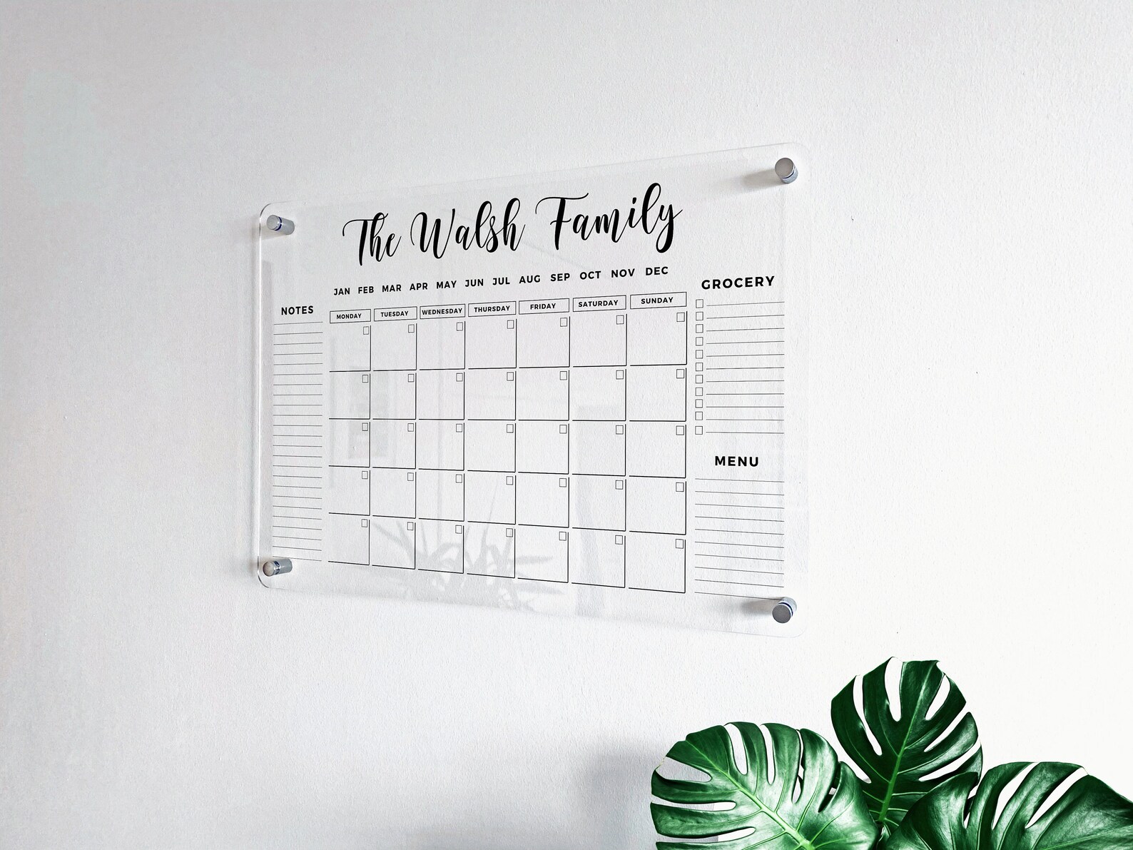 FREE PREVIEW Acrylic Family Planner Wall Calendar - Etsy