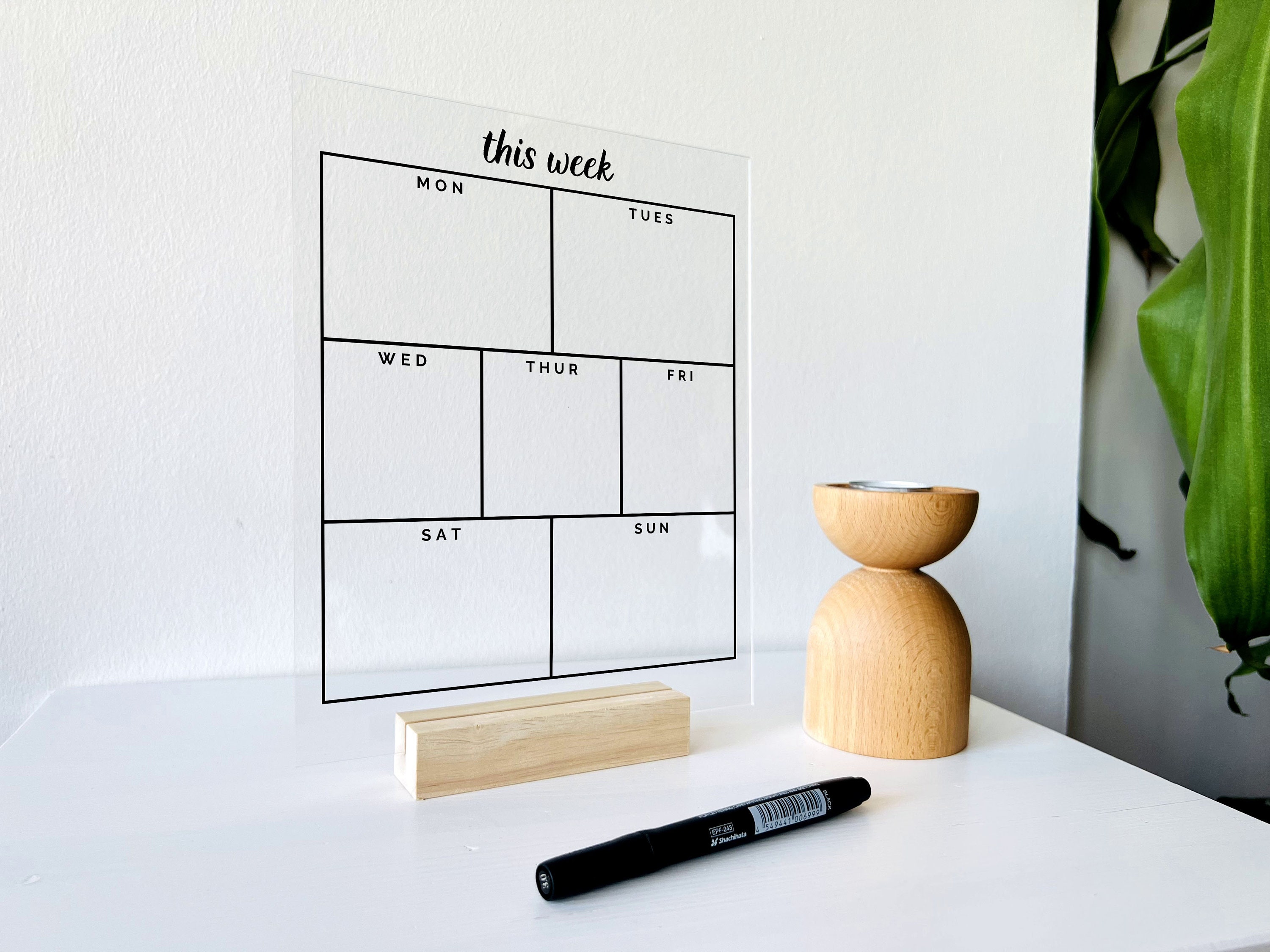 Acrylic Weekly Desk Calendar 2023 Personalized Dry Erase Etsy