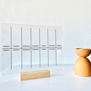 CUSTOM Acrylic To-Do Planner Desk Calendar - Dry Erase Board, Dry Erase Calendar, Monthly and Weekly Calendar, Transparent Calendar