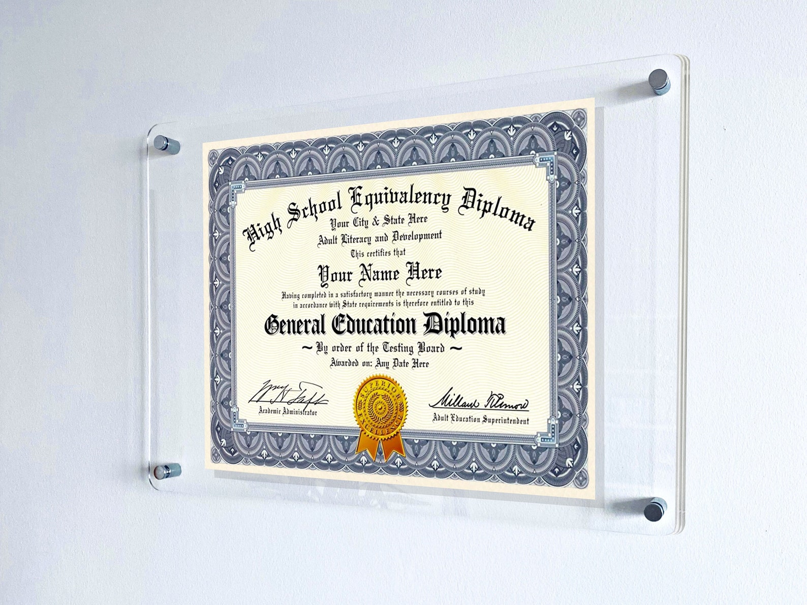 Floating Document Frame DIPLOMA FLOATING FRAME, Certificate Frame, Poster Frame, Clear Acrylic ...