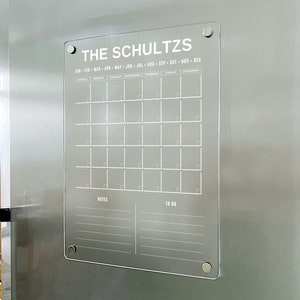 Magnetic Acrylic Calendar - Magnetic Fridge Monthly Calendar, Monthly and Weekly Fridge Calendar 2025 with Marker, Personalized Note Board
