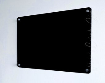 BLACK Blank Acrylic Dry Erase Board - Black Acrylic for Wall, Personalized Calendar, Personalized Clear Wall Calendar, Writing Black Board