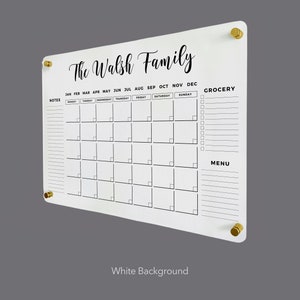 FREE PREVIEW Acrylic Family Planner Wall Calendar Personalized Dry Erase Board, Dry Erase Calendar, Monthly Weekly Calendar, Transparent image 7