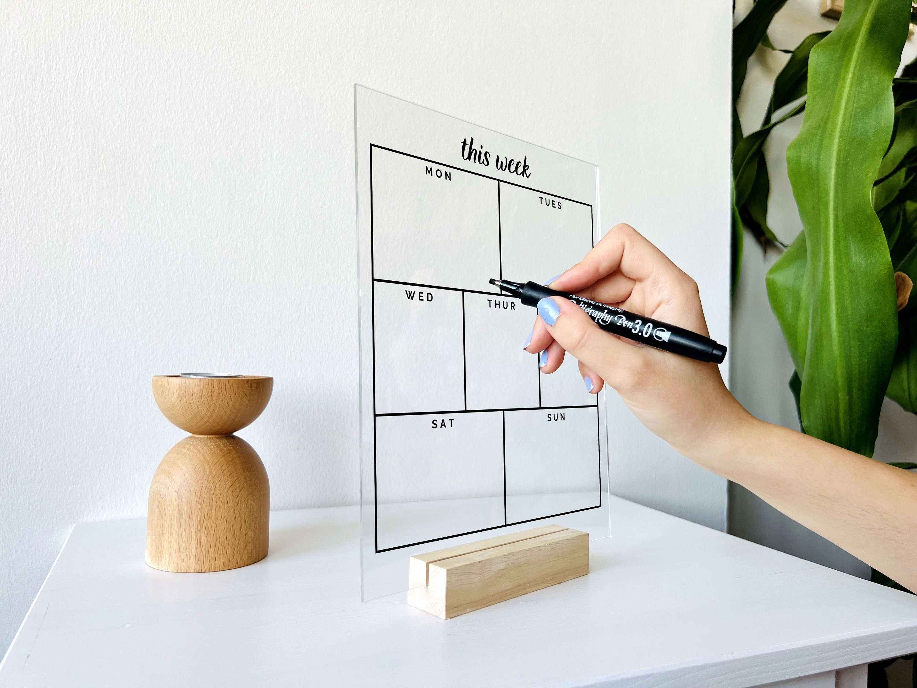 Acrylic Weekly Desk Calendar 2023 Personalized Dry Erase Etsy