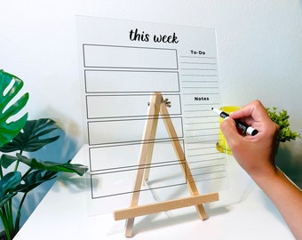 Personalized Acrylic Planner - To-Do List, Custom Desk Calendar, Dry Erase Board, Dry Erase Calendar, Weekly Calendar, Transparent Calendar