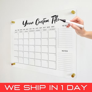 Minimalist Horizontal Clear Calendar for Office and Home Wall - Calendar 2025 Dry Erase Two Month Planner Family Calendar