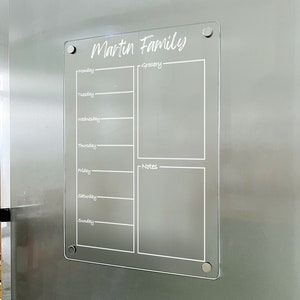 Magnetic Monthly Acrylic calendar, 2025 Planner, Dry Erase Calendar, Personalized Acrylic calendar, Fridge Calendar, Calendar with notes